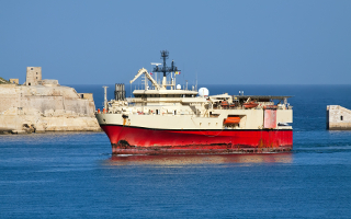 Oceanic Trace Gas Measurements - Ship in sea malta