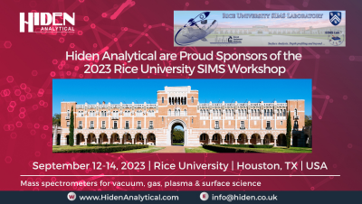 Hiden Analytical sponsoring 2023 Rice University SIMS Workshop