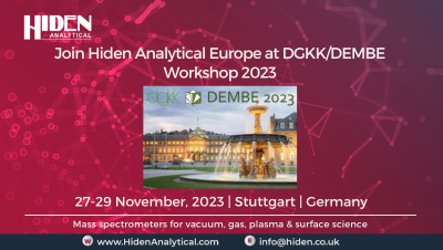Hiden Analytical Europe Exhibiting at DKGG/DEMBE