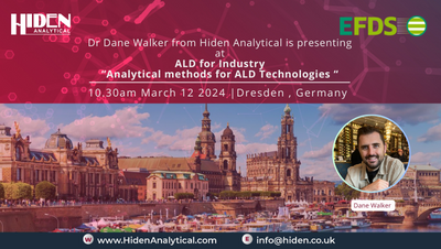 Dr. Dane Walker to Present at the 7th International Conference “ALD FOR INDUSTRY”
